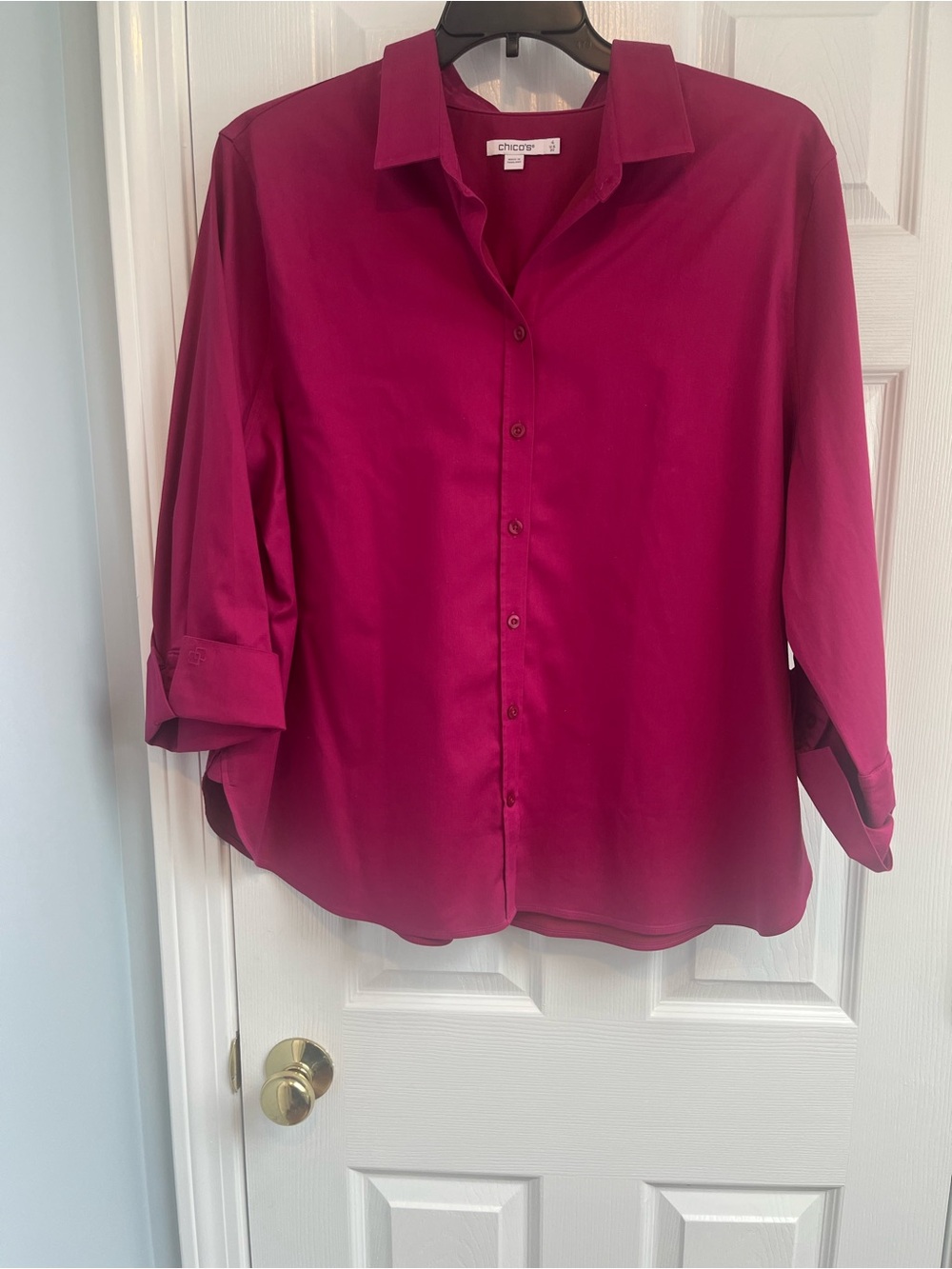 Chico's Women's Fuchsia Button-Down Shirt